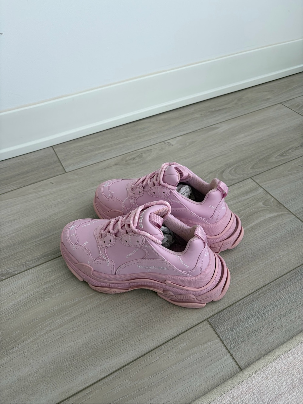 Balenciaga Pastel Pink Triple S Platform Sneakers